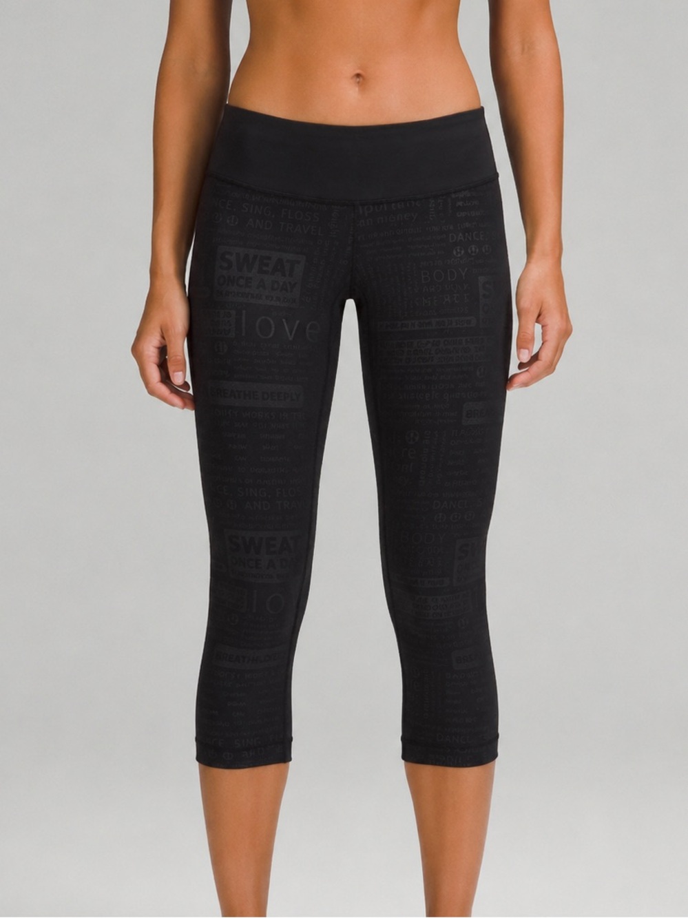 Lululemon Vintage Wunder Under Crop - Manifesto Black